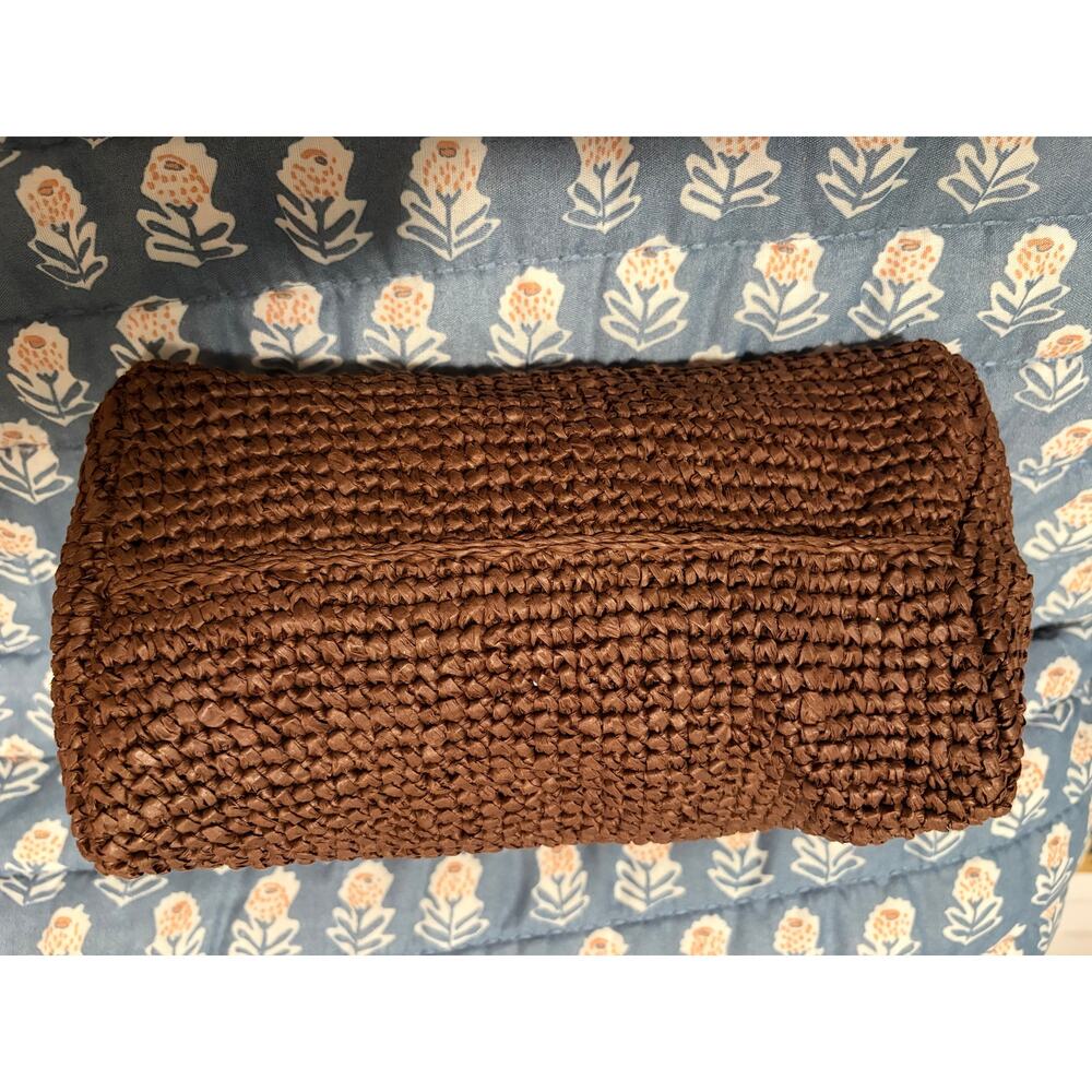 J.Crew Berkeley Small Straw Shoulder Bag Beaded Shell Strap NWT CU558 - Picture 11 of 12